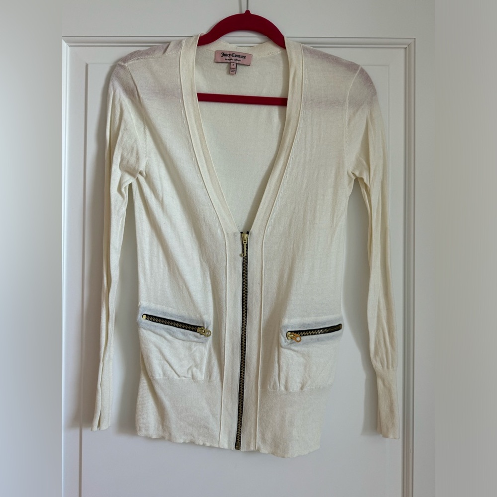 Juicy Couture Beige Sweater with J zip